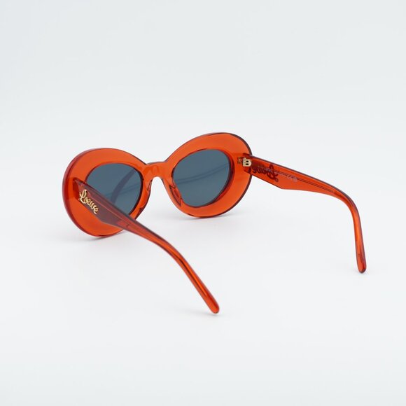 Loewe LW40112I 66V Sunglasses Red Butterfly Frame, Blue Lenses